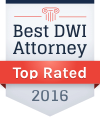Best DWI Attorney Top Rated 2016 award