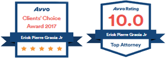 Avvo Clients' Choice Award 2017 and 10.0 Avvo Rating for Erick Pierre Gracia, Jr.