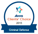 Avvo Clients' Choice 2015 award for Criminal Defense